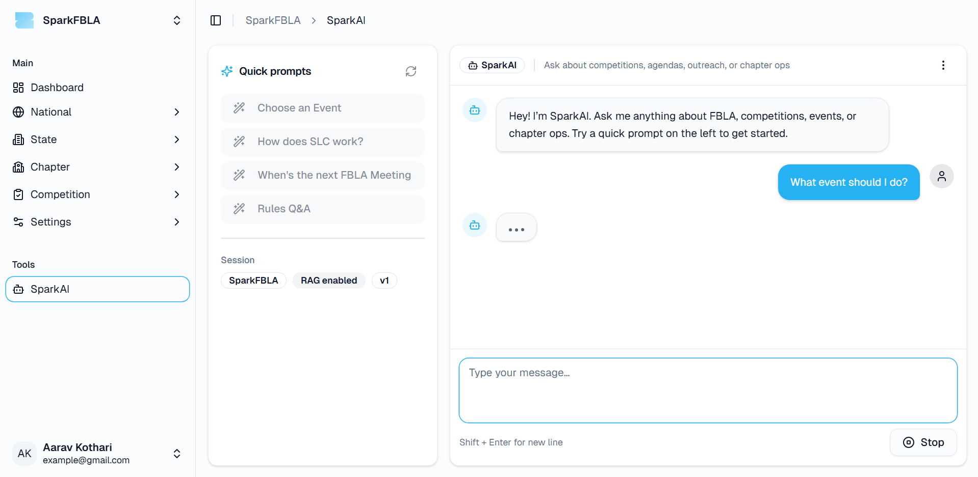 Dashboard preview (light mode)